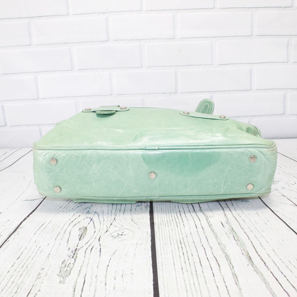 Kale Green Leather Handbag Should Bag Purse - Picture 4 of 8